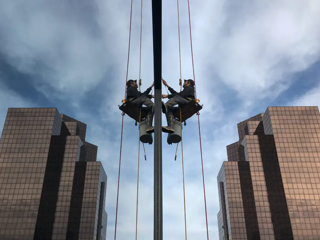 cleaning high rise building